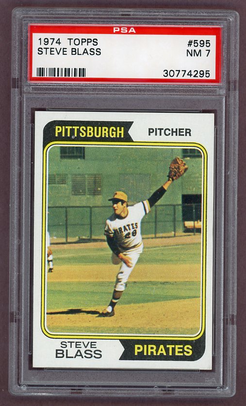 1974 Topps Baseball #595 Steve Blass Pirates PSA 7 NM 518097