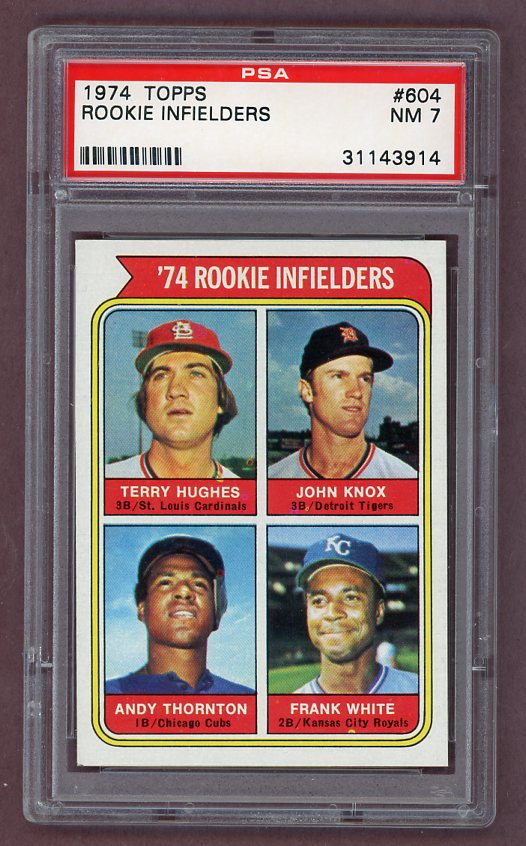 1974 Topps Baseball #604 Frank White Royals PSA 7 NM 518100