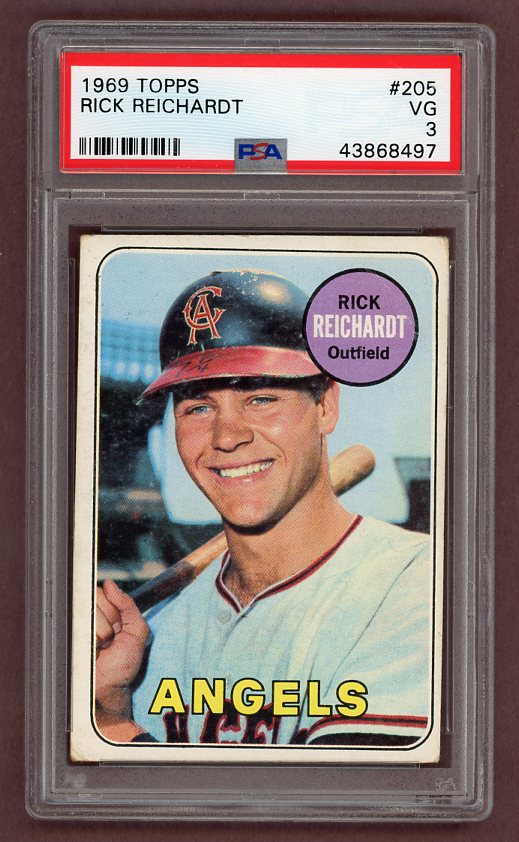 1969 Topps Baseball #205 Rick Reichardt Angels PSA 3 VG 518113