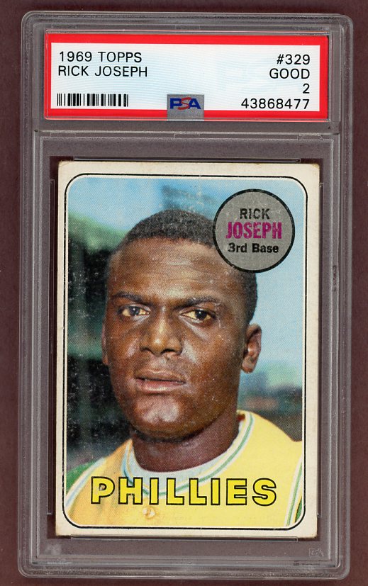 1969 Topps Baseball #329 Rick Joseph Phillies PSA 2 GD 518127