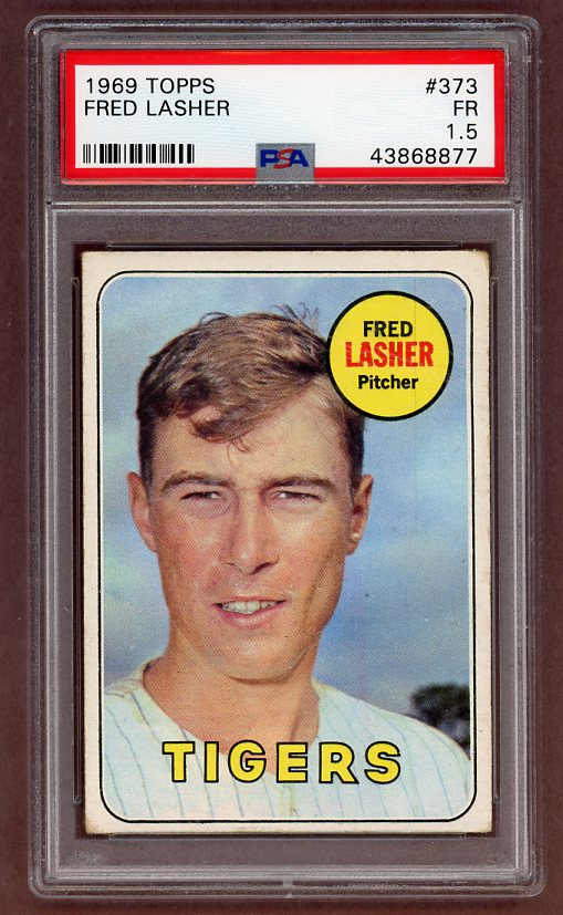 1969 Topps Baseball #373 Fred Lasher Tigers PSA 1.5 FR 518139