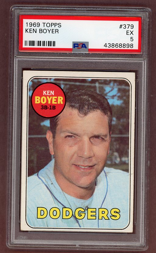 1969 Topps Baseball #379 Ken Boyer Dodgers PSA 5 EX 518143