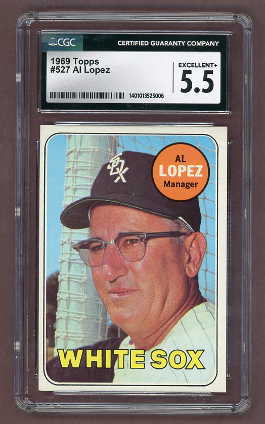 1969 Topps Baseball #527 Al Lopez White Sox CGC 5.5 EX+ 518179