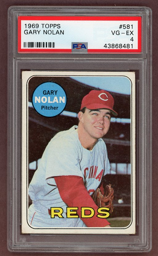 1969 Topps Baseball #581 Gary Nolan Reds PSA 4 VG-EX 518186