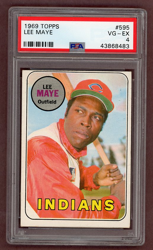 1969 Topps Baseball #595 Lee Maye Indians PSA 4 VG-EX 518188