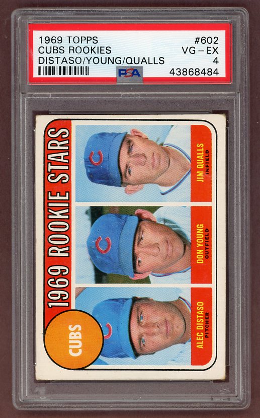 1969 Topps Baseball #602 Jim Qualls Cubs PSA 4 VG-EX 518189