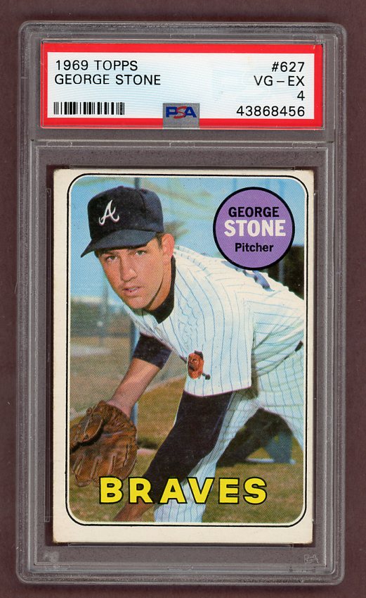 1969 Topps Baseball #627 George Stone Braves PSA 4 VG-EX 518200