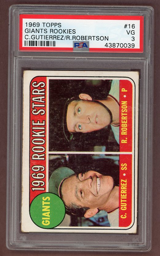 1969 Topps Baseball #16 Cesar Gutierrez Giants PSA 3 VG 518209