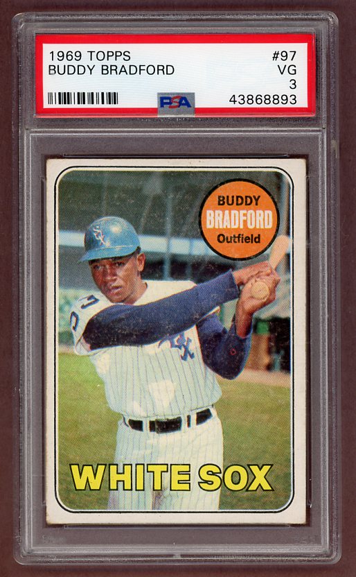 1969 Topps Baseball #97 Buddy Bradford White Sox PSA 3 VG 518221