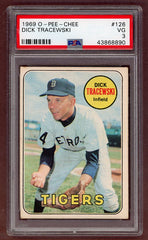 1969 O Pee Chee Baseball #126 Dick Tracewski Tigers PSA 3 VG 518225