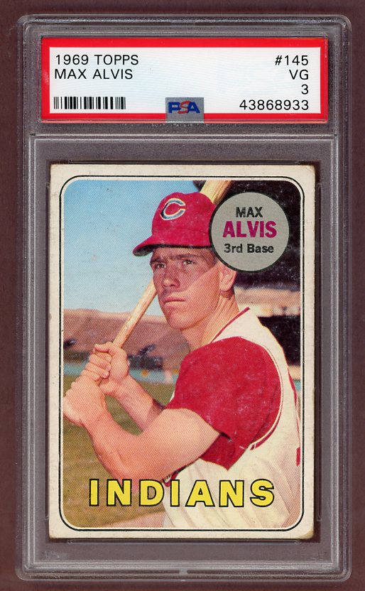 1969 Topps Baseball #145 Max Alvis Indians PSA 3 VG 518229