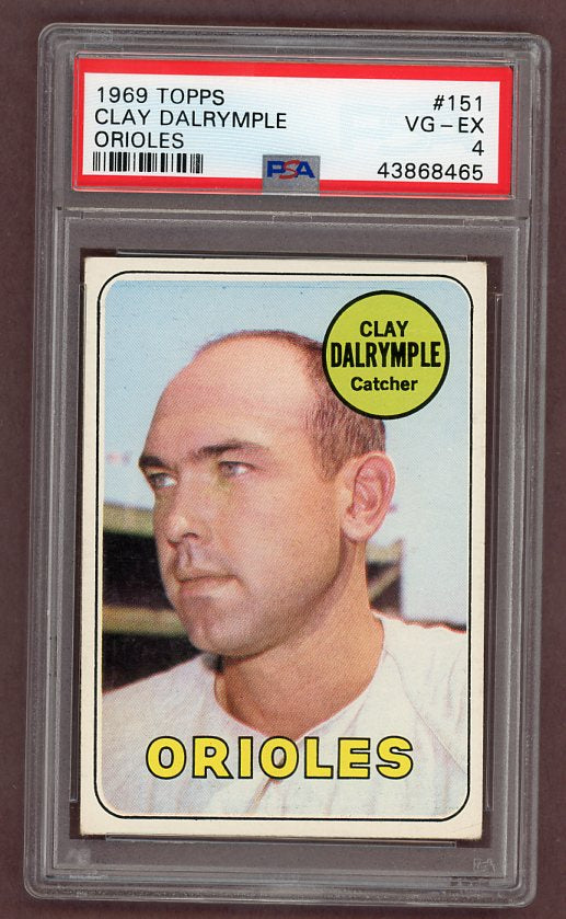 1969 Topps Baseball #151 Clay Dalrymple Orioles PSA 4 VG-EX 518232