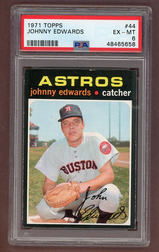 1971 Topps Baseball #044 Johnny Edwards Astros PSA 6 EX-MT 518246