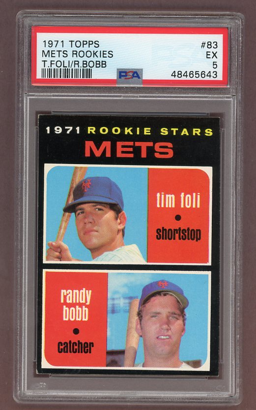 1971 Topps Baseball #083 Tom Foli Mets PSA 5 EX 518255