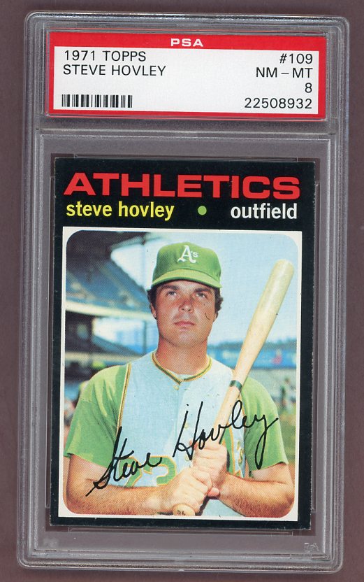 1971 Topps Baseball #109 Steve Hovley A's PSA 8 NM/MT 518263