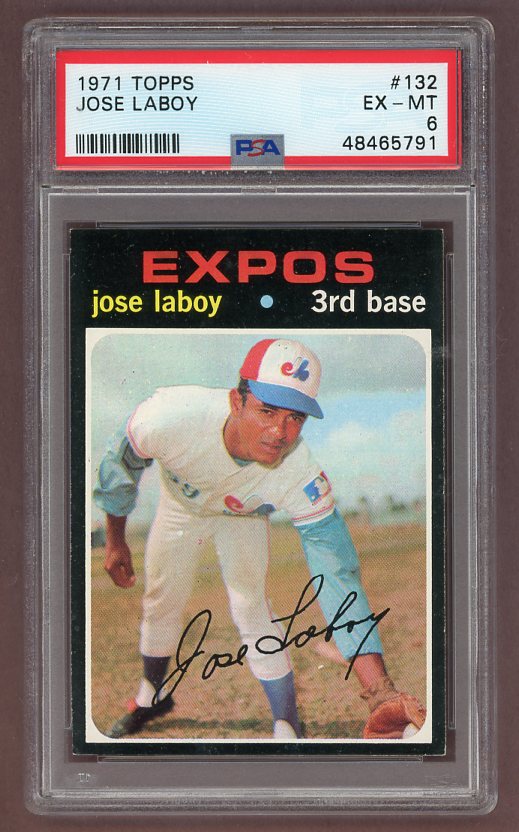 1971 Topps Baseball #132 Jose Laboy Expos PSA 6 EX-MT 518266