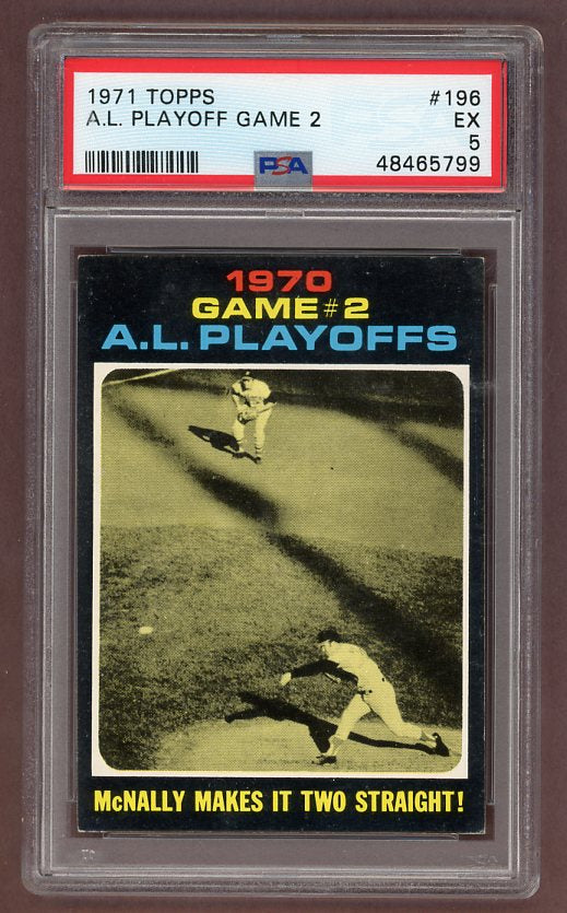 1971 Topps Baseball #196 A.L. Play Offs Game 2 Dave McNally PSA 5 EX 518274