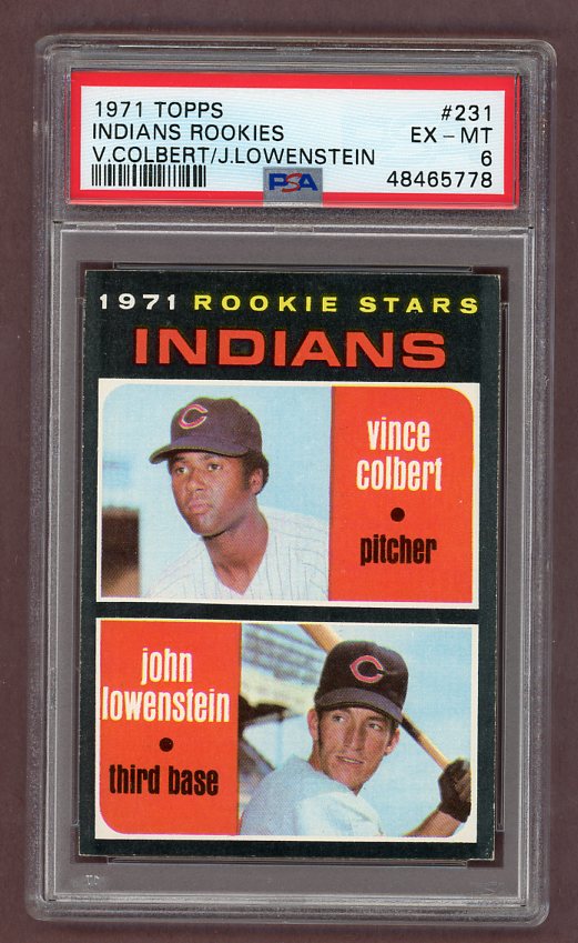 1971 Topps Baseball #231 John Lowenstein Indians PSA 6 EX-MT 518280