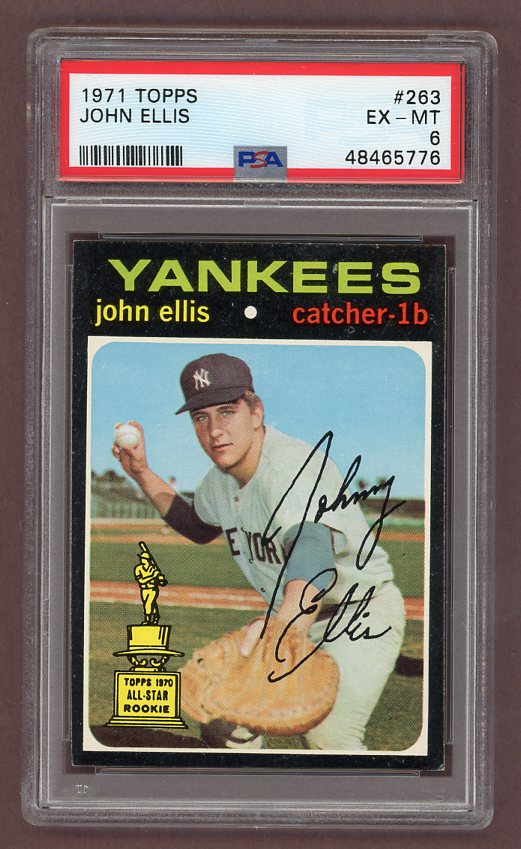 1971 Topps Baseball #263 John Ellis Yankees PSA 6 EX-MT 518284