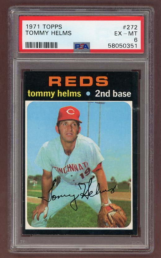 1971 Topps Baseball #272 Tommy Helms Reds PSA 6 EX-MT 518290