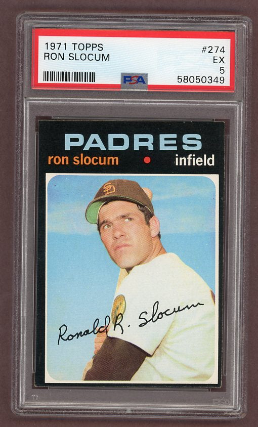 1971 Topps Baseball #274 Ron Slocum Padres PSA 5 EX 518293