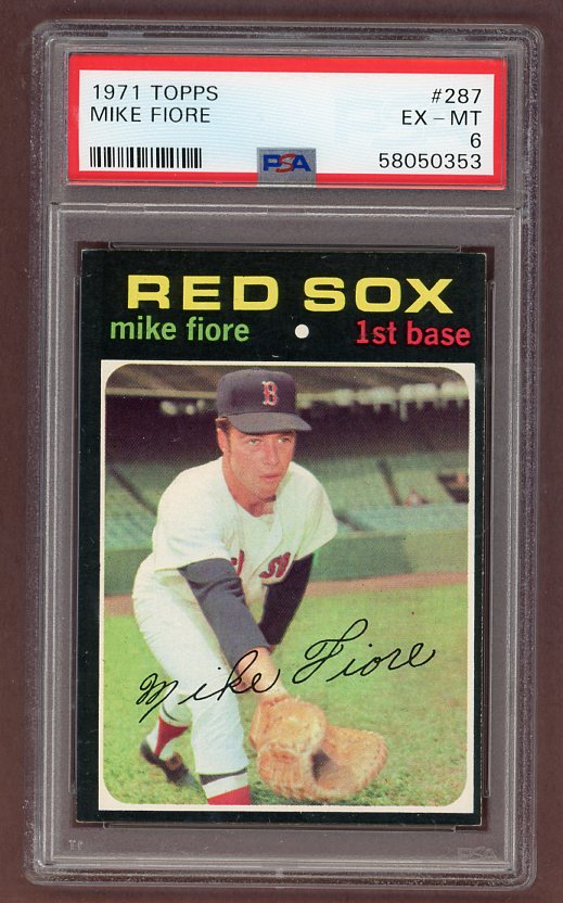 1971 Topps Baseball #287 Mike Fiore Red Sox PSA 6 EX-MT 518302