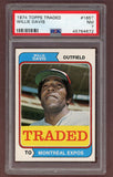 1974 Topps Baseball Traded #165 Willie Davis Expos PSA 7 NM 518312