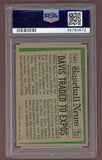 1974 Topps Baseball Traded #165 Willie Davis Expos PSA 7 NM 518312