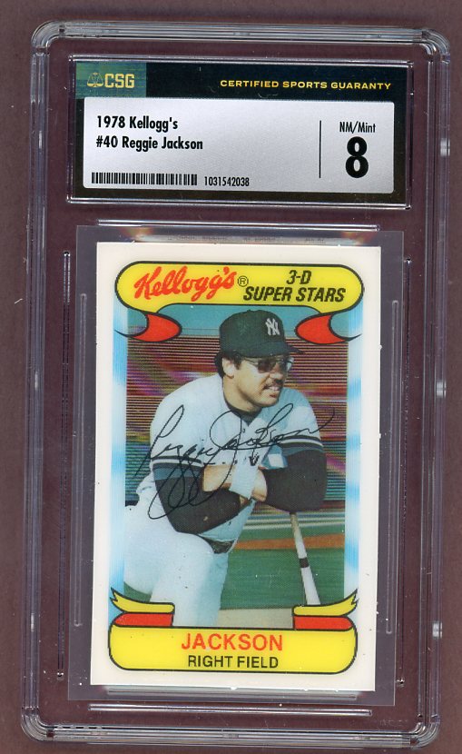 1978 Kelloggs Baseball #040 Reggie Jackson Yankees CSG 8 NM/MT 518317