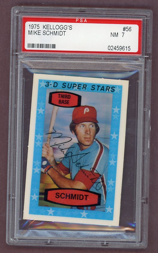 1975 Kelloggs Baseball #056 Mike Schmidt Phillies PSA 7 NM 518318