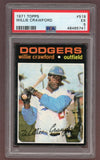 1971 Topps Baseball #519 Willie Crawford Dodgers PSA 5 EX 518353