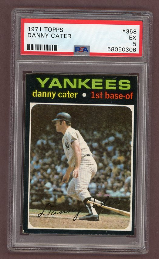 1971 Topps Baseball #358 Danny Cater Yankees PSA 5 EX 518355