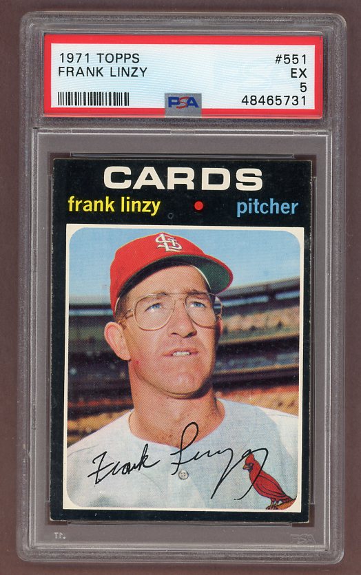 1971 Topps Baseball #551 Frank Linzy Cardinals PSA 5 EX 518364