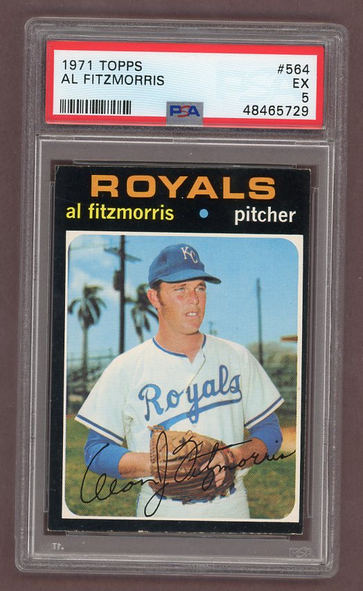 1971 Topps Baseball #564 Al Fitzmorris Royals PSA 5 EX 518367