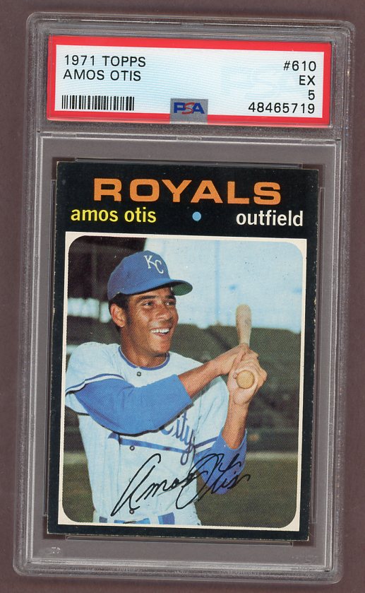 1971 Topps Baseball #610 Amos Otis Royals PSA 5 EX 518371