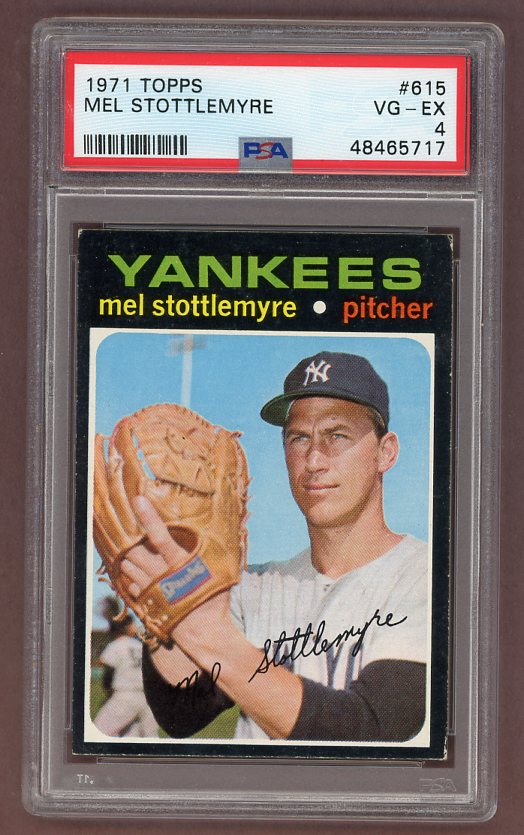 1971 Topps Baseball #615 Mel Stottlemyre Yankees PSA 4 VG-EX 518372