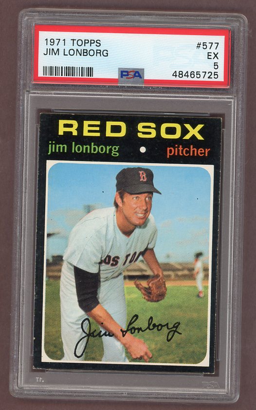 1971 Topps Baseball #577 Jim Lonborg Red Sox PSA 5 EX 518374