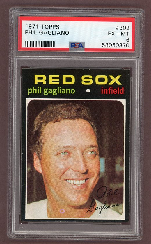 1971 Topps Baseball #302 Phil Gagliano Red Sox PSA 6 EX-MT 518379