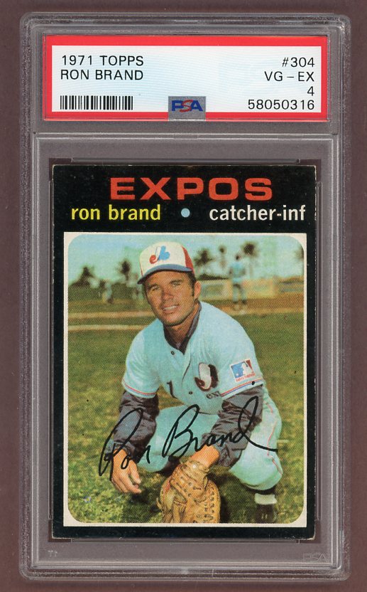 1971 Topps Baseball #304 Ron Brand Expos PSA 4 VG-EX 518381