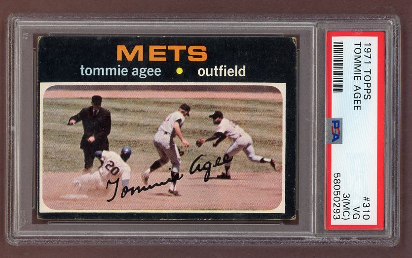 1971 Topps Baseball #310 Tommie Agee Mets PSA 3 VG mc 518384