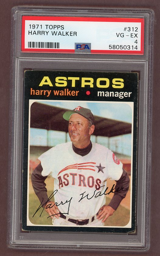 1971 Topps Baseball #312 Harry Walker Astros PSA 4 VG-EX 518386