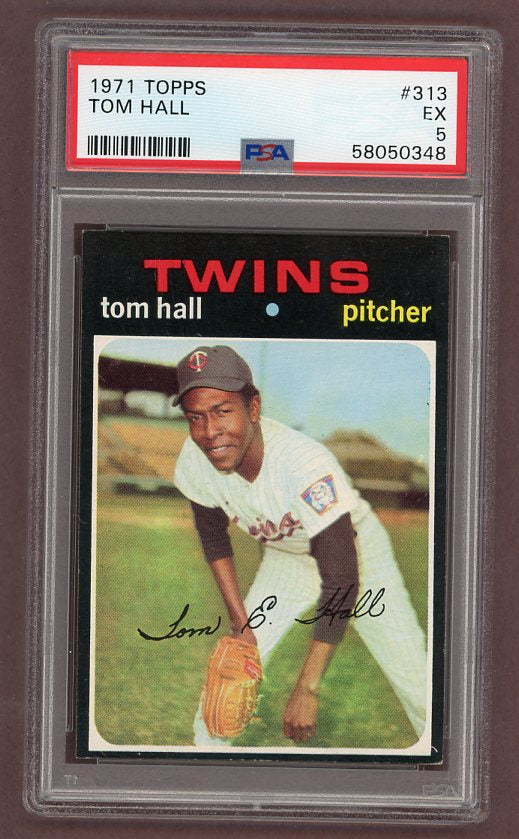 1971 Topps Baseball #313 Tom Hall Twins PSA 5 EX 518387