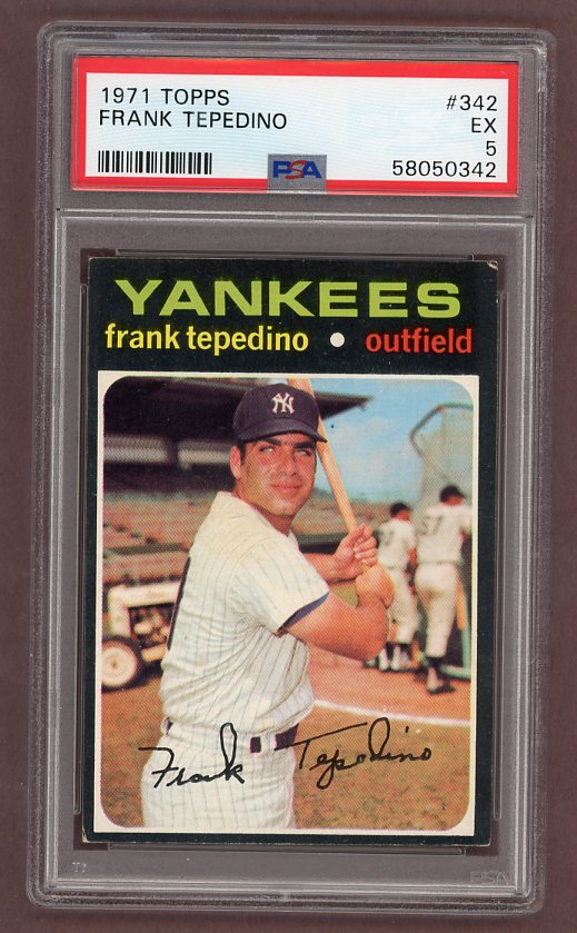 1971 Topps Baseball #342 Frank Tepedino Yankees PSA 5 EX 518407