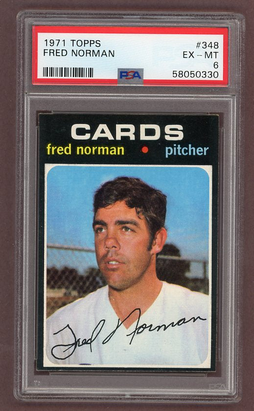 1971 Topps Baseball #348 Fred Norman Cardinals PSA 6 EX-MT 518411