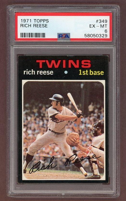 1971 Topps Baseball #349 Rich Reese Twins PSA 6 EX-MT 518412