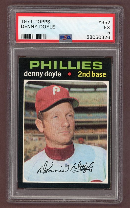 1971 Topps Baseball #352 Denny Doyle Phillies PSA 5 EX 518414