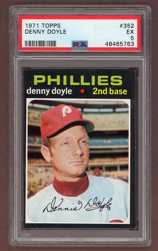 1971 Topps Baseball #352 Denny Doyle Phillies PSA 5 EX 518416