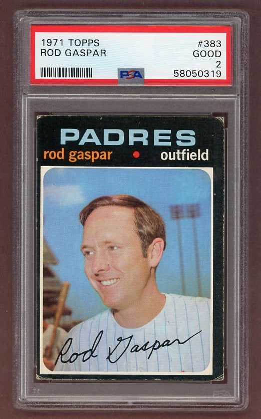 1971 Topps Baseball #383 Rod Gaspar Padres PSA 2 GD 518432