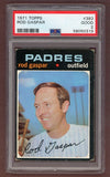 1971 Topps Baseball #383 Rod Gaspar Padres PSA 2 GD 518432