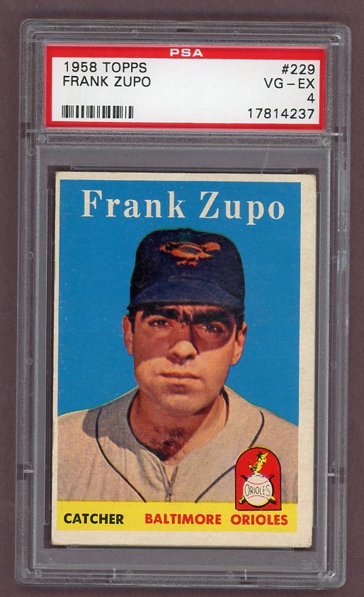 1958 Topps Baseball #229 Frank Zupo Orioles PSA 4 VG-EX 518447